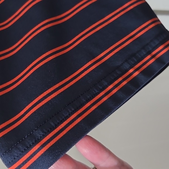 UNTUCKit Men's Navy and Orange Cronos Striped Polo Shirt XL - Picture 6 of 6